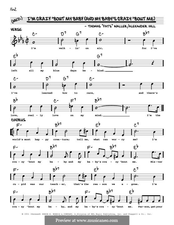 I'm Crazy 'Bout My Baby (And My Baby's Crazy 'Bout Me): Melodische Linie by Fats Waller