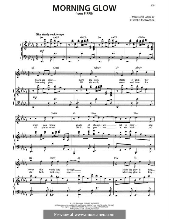 Morning Glow (from Pippin): Morning Glow (from Pippin) by Stephen Schwartz