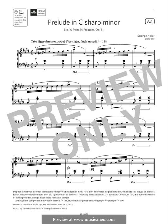 Vierundzwanzig Präludien, Op.81: Prelude No.10 by Stephen Heller