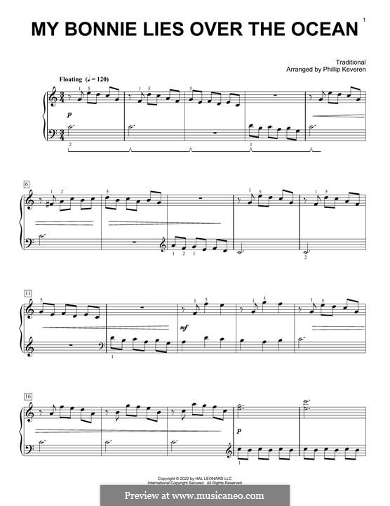 My Bonnie is over the Ocean: Für Klavier by folklore