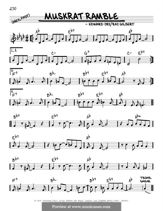 Muskrat Ramble (Louis Armstrong): Melodische Linie by Edward Ory, Ray Gilbert
