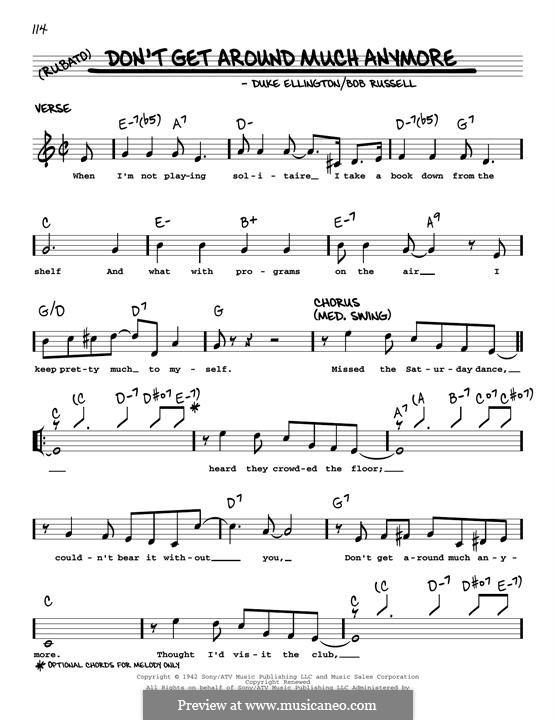 Don't Get Around Much Anymore: Melodische Linie by Duke Ellington
