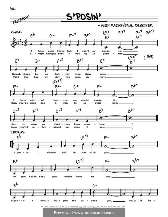 S'posin' (Frank Sinatra): Melodische Linie by Paul Denniker