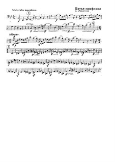 Sinfonie Nr.5 in B-Dur, Op.55: Kontrabassstimme (Fragment) by Alexander Glazunov