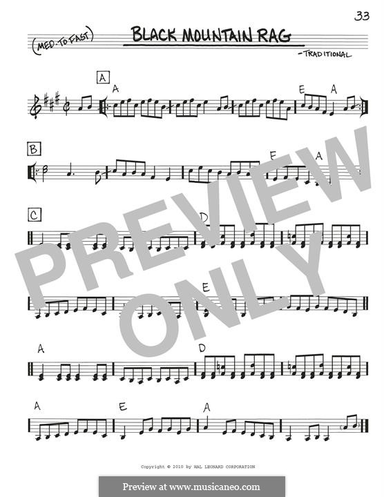Black Mountain Rag: Melodische Linie by folklore