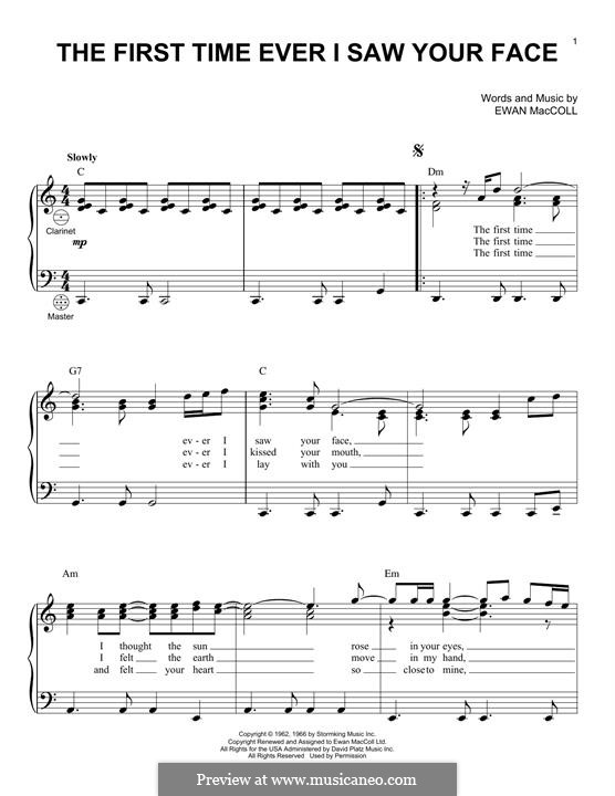 The First Time Ever I Saw Your Face: Für Akkordeon by Ewan MacColl