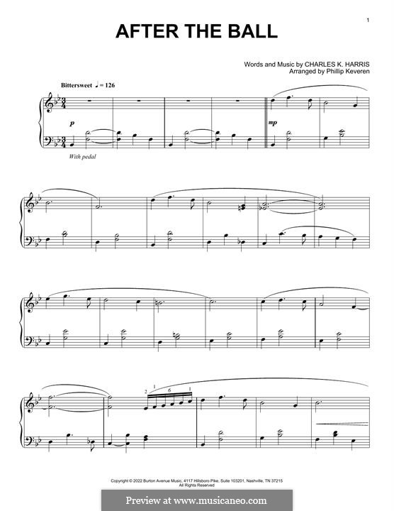 After the Ball: Für Klavier by Charles Kassell Harris