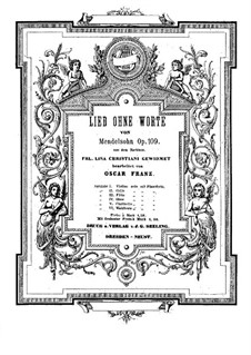 Lied ohne Worte für Cello und Klavier, Op.109: Partitur by Felix Mendelssohn-Bartholdy