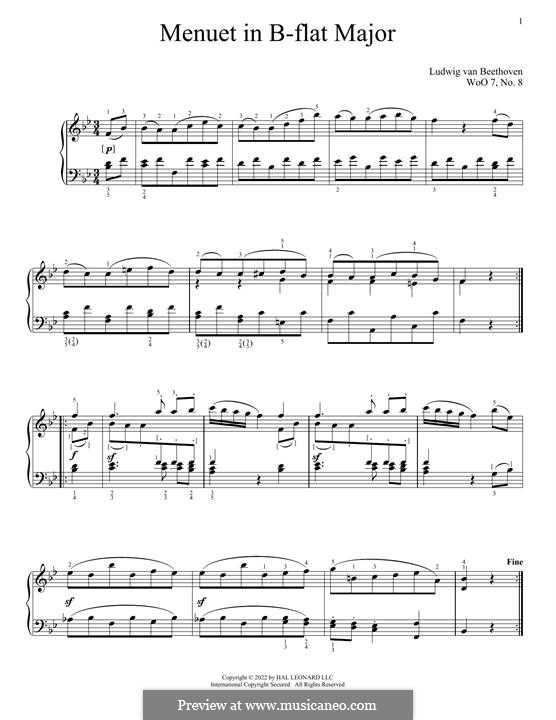 Zwölf Menuette, WoO 7: Nr.8 by Ludwig van Beethoven