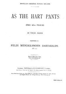 Psalm 'Wie der Hirsch schreit', Op.42: Klavierauszug mit Singstimmen by Felix Mendelssohn-Bartholdy