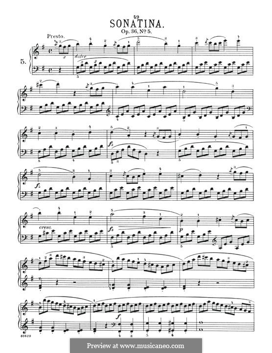 Sonatine Nr.5: Für Klavier by Muzio Clementi