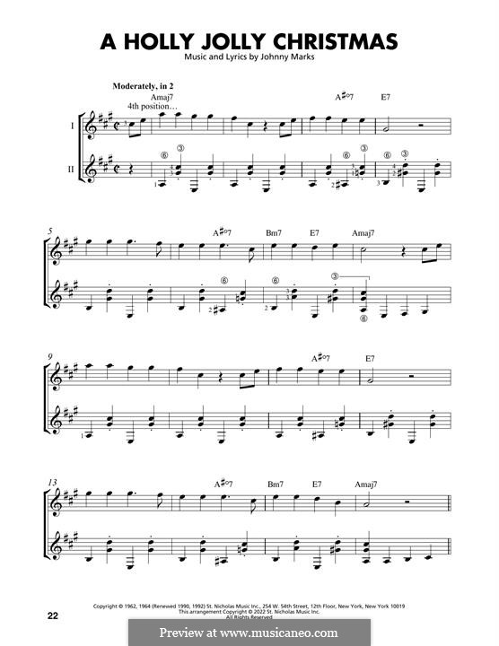 Jolly Christmas Script Guitar version (A Holly Jolly Christmas) von J. Marks - Noten auf MusicaNeo