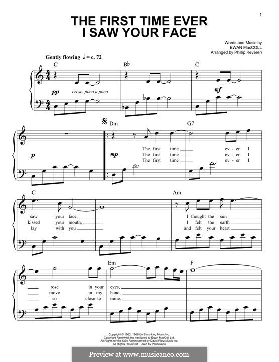 The First Time Ever I Saw Your Face: Für Klavier by Ewan MacColl