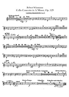 Konzert für Cello und Orchester in a-Moll, Op.129: Trompetenstimmen by Robert Schumann