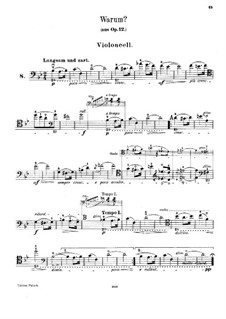 Fantasiestücke, Op.12: Nr.3 Warum, für Cello und Klavier – Cellostimme by Robert Schumann