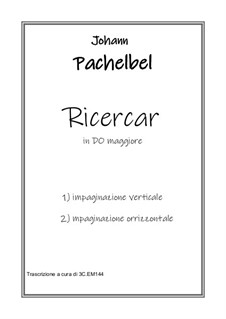 Ricercar in Do maggiore: Ricercar in Do maggiore, 3C.EM 144 by Johann Pachelbel