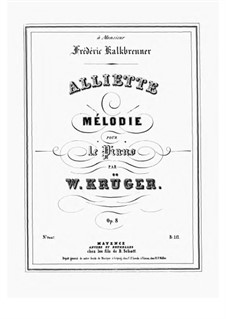 Alliette. Mélodie, Op.8: Alliette. Mélodie by Wilhelm Krüger