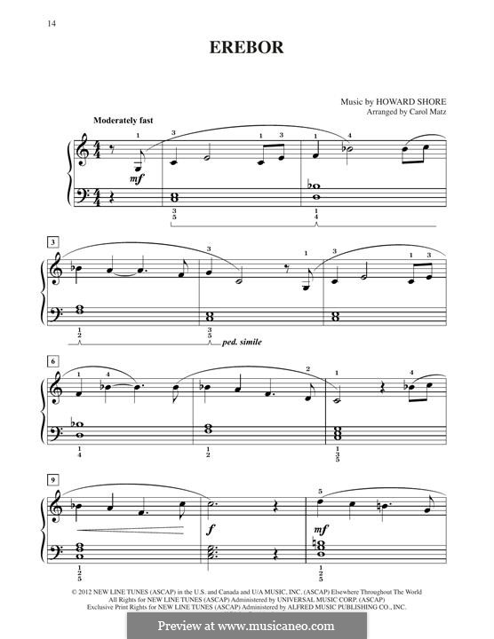 Erebor (from The Hobbit: An Unexpected Journey): Für Klavier by Howard Shore
