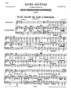 Sechs Lieder, Op.86: Vollsammlung by Felix Mendelssohn-Bartholdy