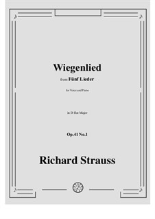 No.1 Wiegenlied: D flat Major by Richard Strauss