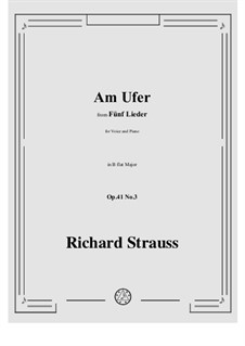 No.3 Am Ufer: B flat Major by Richard Strauss