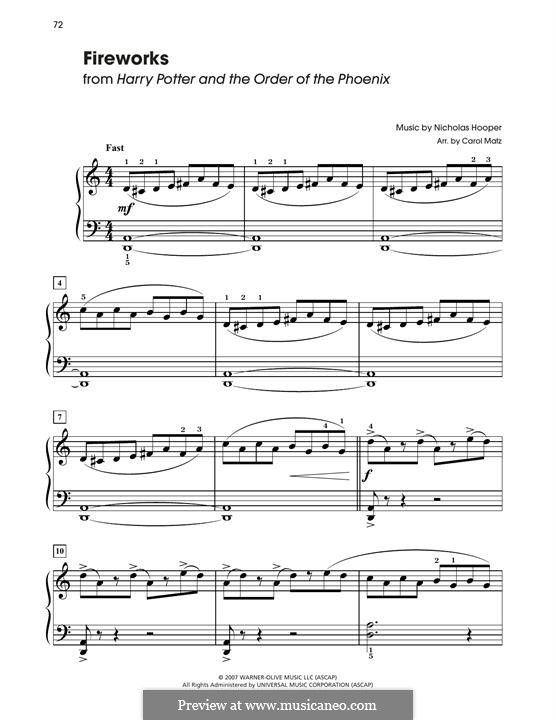 Fireworks (from Harry Potter) von N. Hooper Noten auf MusicaNeo