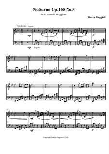 Notturno No.3 in Si Bemolle Maggiore, Op.155: Notturno No.3 in Si Bemolle Maggiore by Marzia Gaggioli
