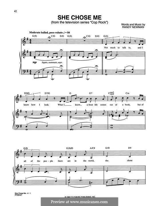 She Chose Me (from Cop Rock): She Chose Me (from Cop Rock) by Randy Newman