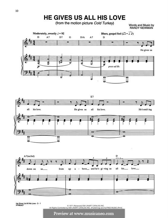 He Gives Us All His Love (from Cold Turkey): He Gives Us All His Love (from Cold Turkey) by Randy Newman