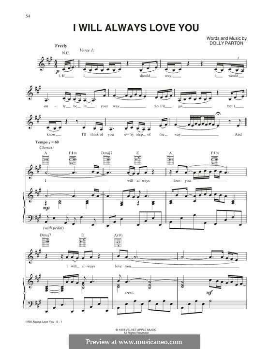 Vocal version: Für Stimme und Klavier (oder Gitarre) by Dolly Parton