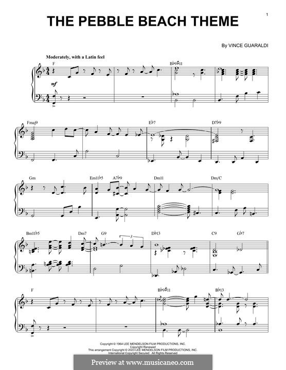 The Pebble Beach Theme: Für Klavier (jazz version) by Vince Guaraldi