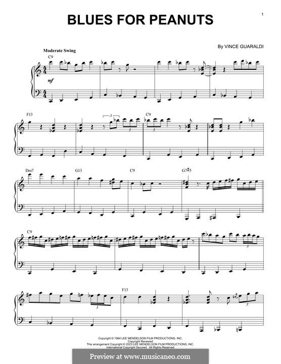 Blues for Peanuts: Für Klavier (jazz version) by Vince Guaraldi