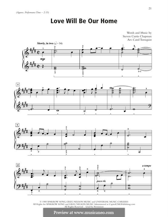 Love Will Be Our Home: Für Klavier by Steven Curtis Chapman