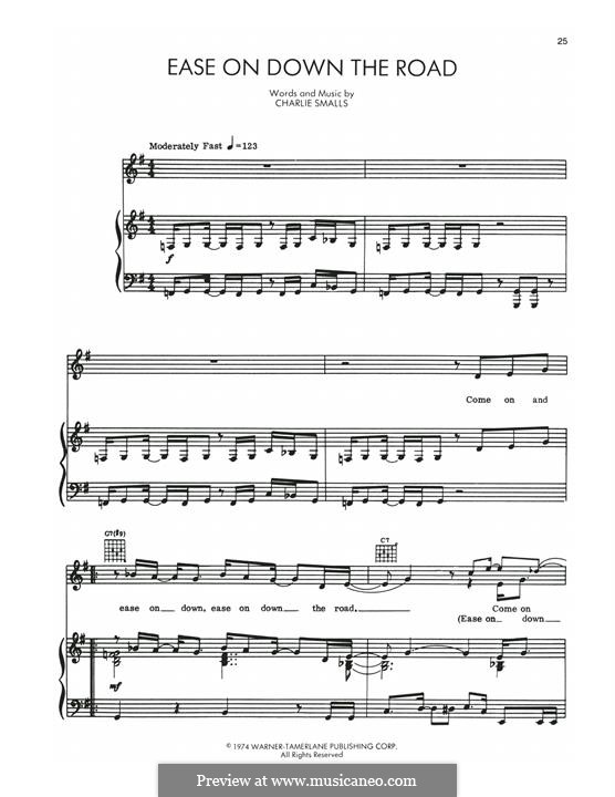 Ease on Down the Road: Für Stimme und Klavier (oder Gitarre) by Charlie Smalls