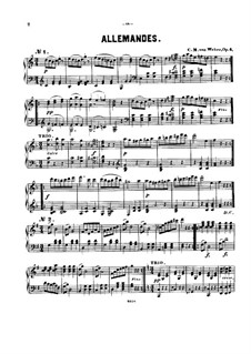 Zwölf Allemandes, Op.4: Allemandes Nr.1-10, J.15–24 by Carl Maria von Weber