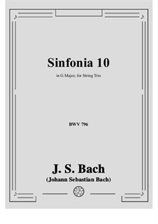 Nr.10 in G-Dur, BWV 796: For strings by Johann Sebastian Bach