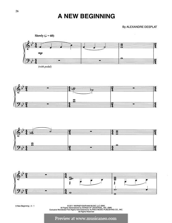 A New Beginning (from Harry Potter): Für Klavier by Alexandre Desplat