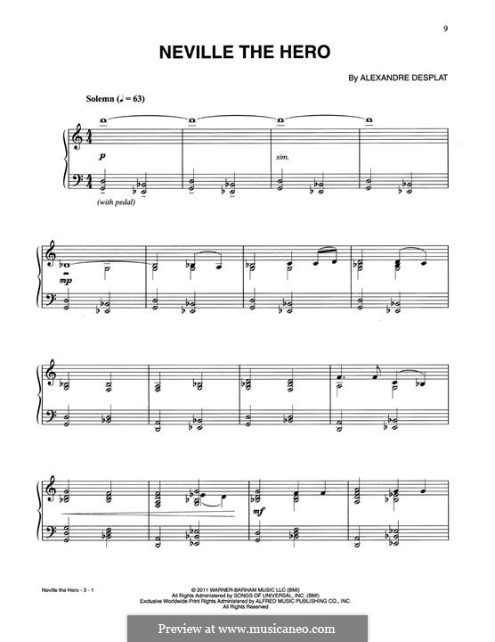 Neville The Hero (from Harry Potter) von A. Desplat Noten auf MusicaNeo