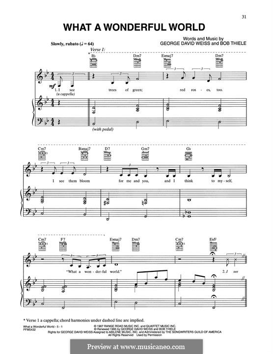 Vocal version: For voice and piano or guitar (Celine Dion) by Bob Thiele, George David Weiss