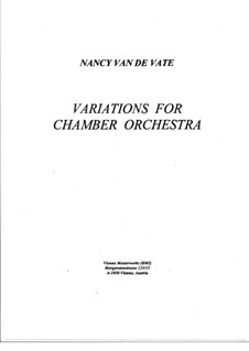 Variations for Chamber Orchestra: Vollpartitur by Nancy Van de Vate