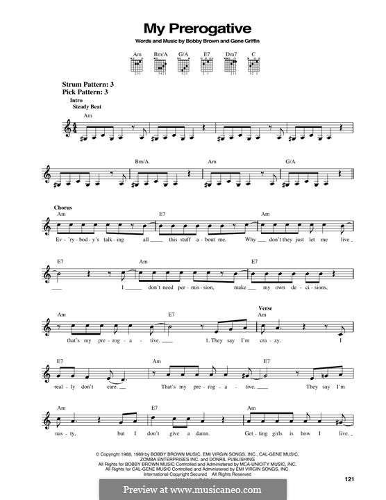 My Prerogative (Britney Spears): Für Gitarre by Bobby Brown, Teddy Riley, Gene Griffin