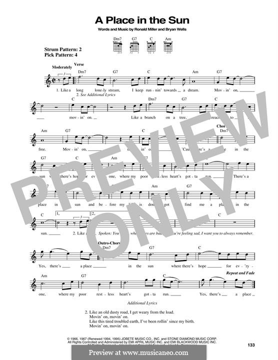 A Place in the Sun: Für Gitarre by Bryan Wells, Ronald Miller