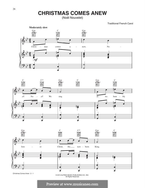 Christmas Comes Anew: Für Stimme und Klavier (oder Gitarre) by folklore