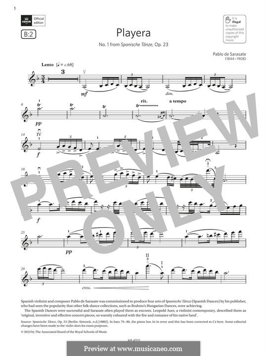 Playera, Op.23: Für Violine by Pablo de Sarasate