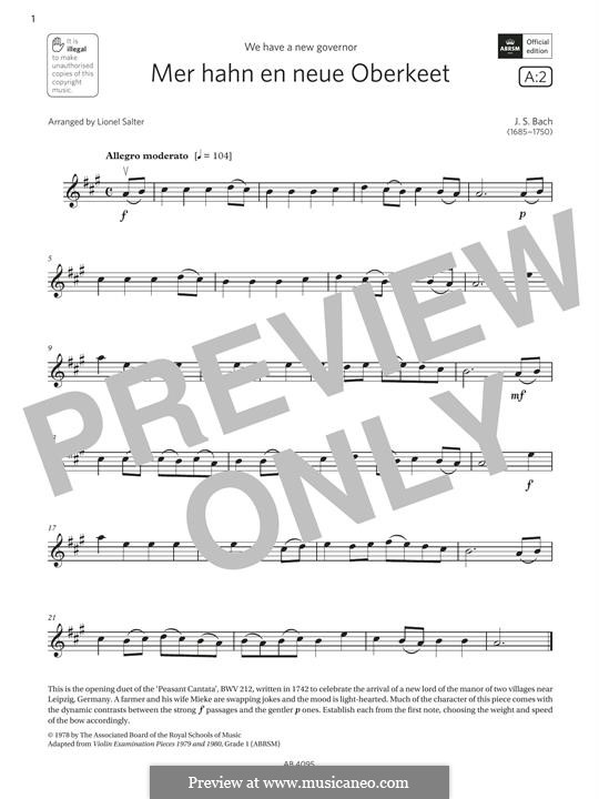 Mer hahn en neue Oberkeet von J.S. Bach Noten auf MusicaNeo