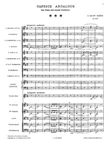 Caprice andalous, Op.122: Vollpartitur by Camille Saint-Saëns