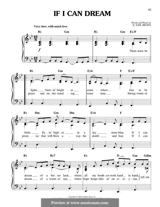 If I Can Dream (Elvis Presley): Für Klavier by W. Earl Brown