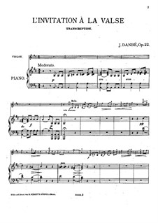 Transkription über 'Aufforderung zum Tanze' von Weber, Op.22: Transkription über 'Aufforderung zum Tanze' von Weber by Jules Danbé