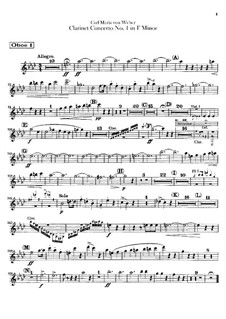 Konzert für Klarinette und Orchester Nr.1, J.114 Op.73: Stimmen by Carl Maria von Weber