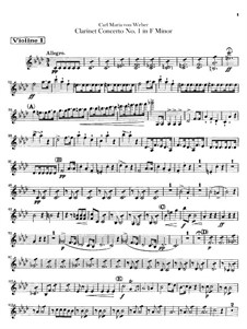 Konzert für Klarinette und Orchester Nr.1, J.114 Op.73: Stimmen by Carl Maria von Weber